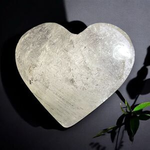 Quartz Crystal Heart with Black Rutile‎ Inclusions (1)